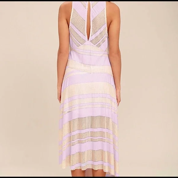 Free People Adrien Lavender Striped Midi Dress - Picture 3 of 6